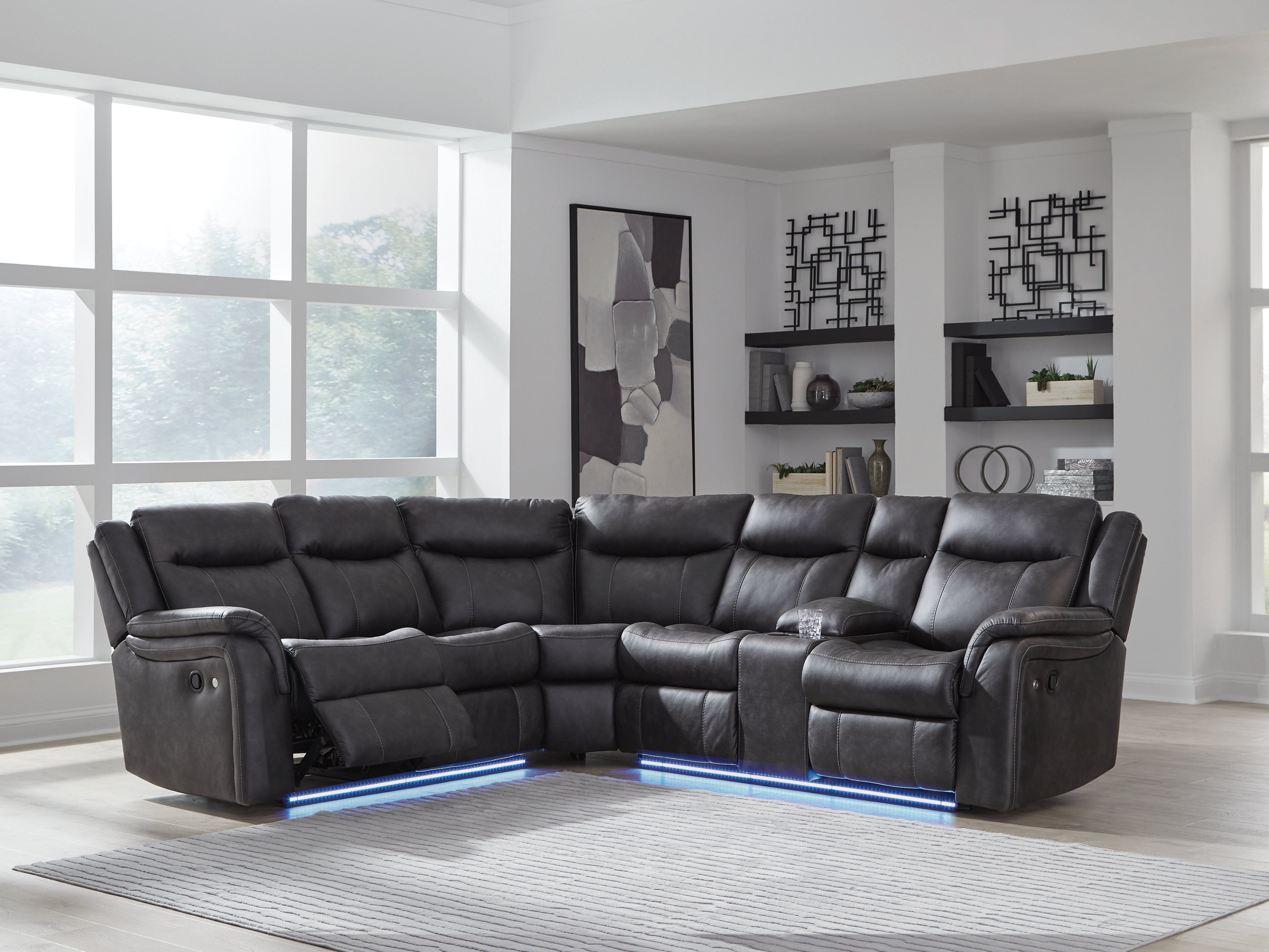 Fine Furniture & Decor - Ashley Furniture - Sultan Meadow Sectional - 2-Piece Reclining Sectional / Carbon - PC13001S1