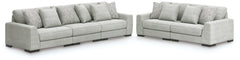 Fine Furniture & Decor - Ashley Furniture - Regent Park 3-Piece Sectional Sofa and 2-Piece Sectional Loveseat - 3-Piece Sectional Sofa and 2-Piece Sectional Loveseat / Pewter - 14404U4