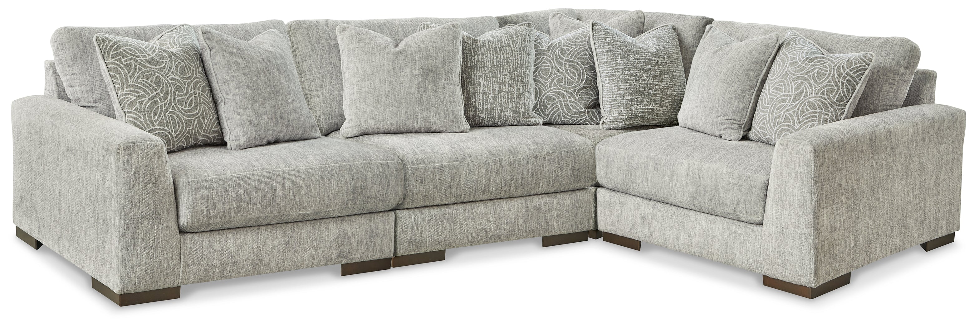 Fine Furniture & Decor - Ashley Furniture - Regent Park Sectional - RAF 6-Piece Sectional / Pewter - 14404S7