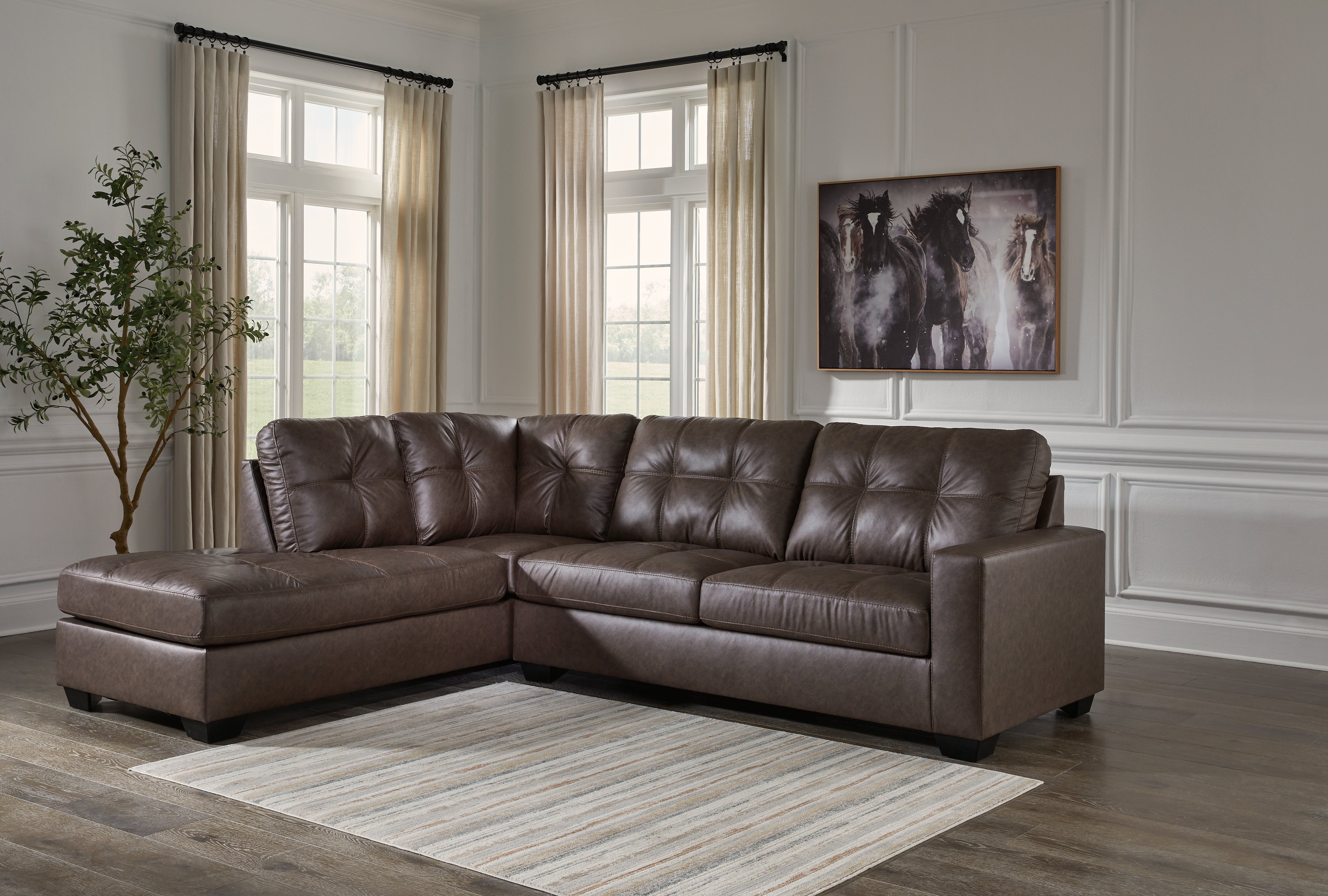 Fine Furniture & Decor - Ashley Furniture - Barlin Mills Sectional - RAF 2-Piece Sectional with Chaise / Umber - 17003S1
