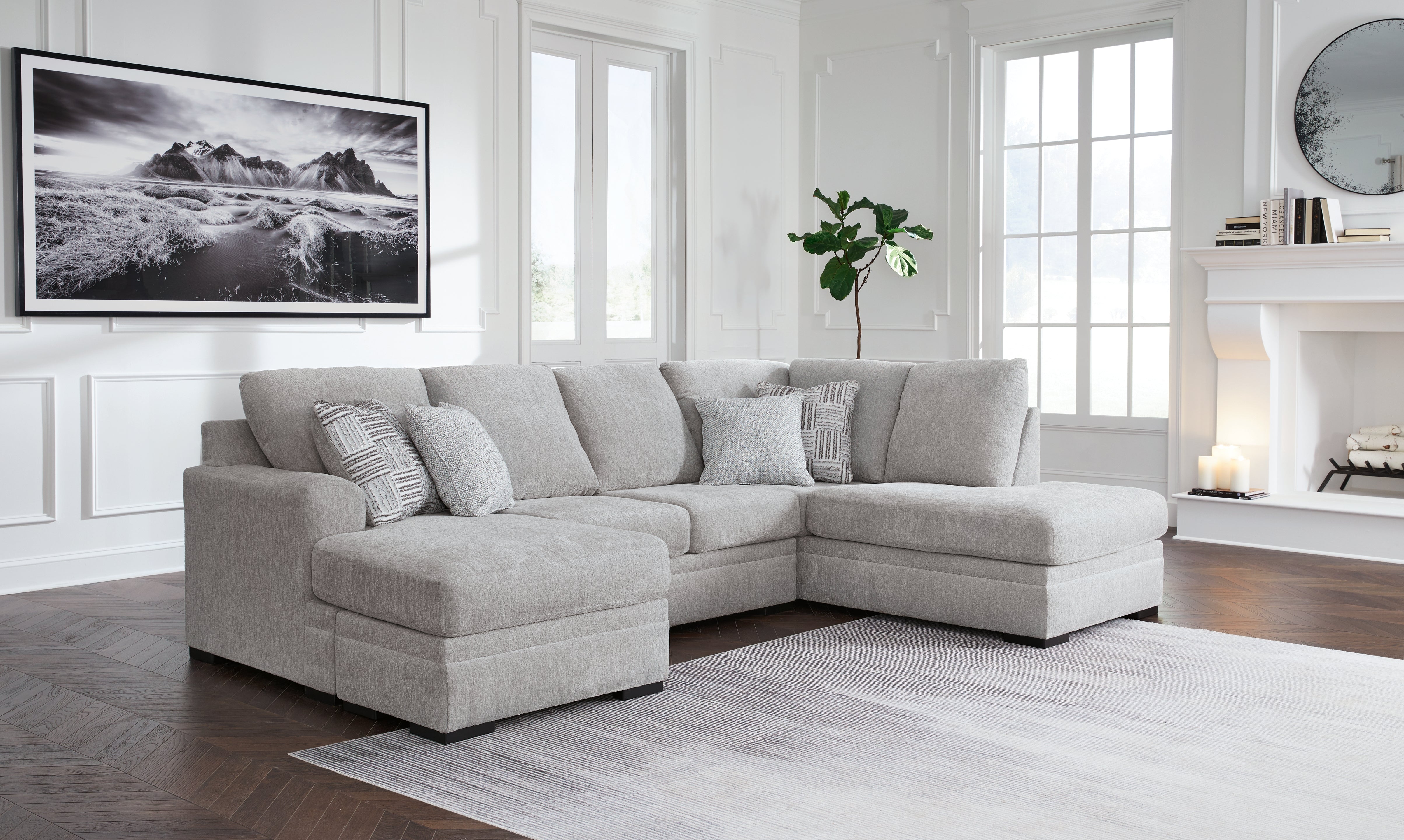Fine Furniture & Decor - Ashley Furniture - Gabyleigh Sectional - LAF 2-Piece Sectional with Chaise / Nickel - 20904S1