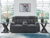 Fine Furniture & Decor - Ashley Furniture - Observation Living Room - REC PWR Sofa w/Drop Down Table / Chocolate - PC2140699