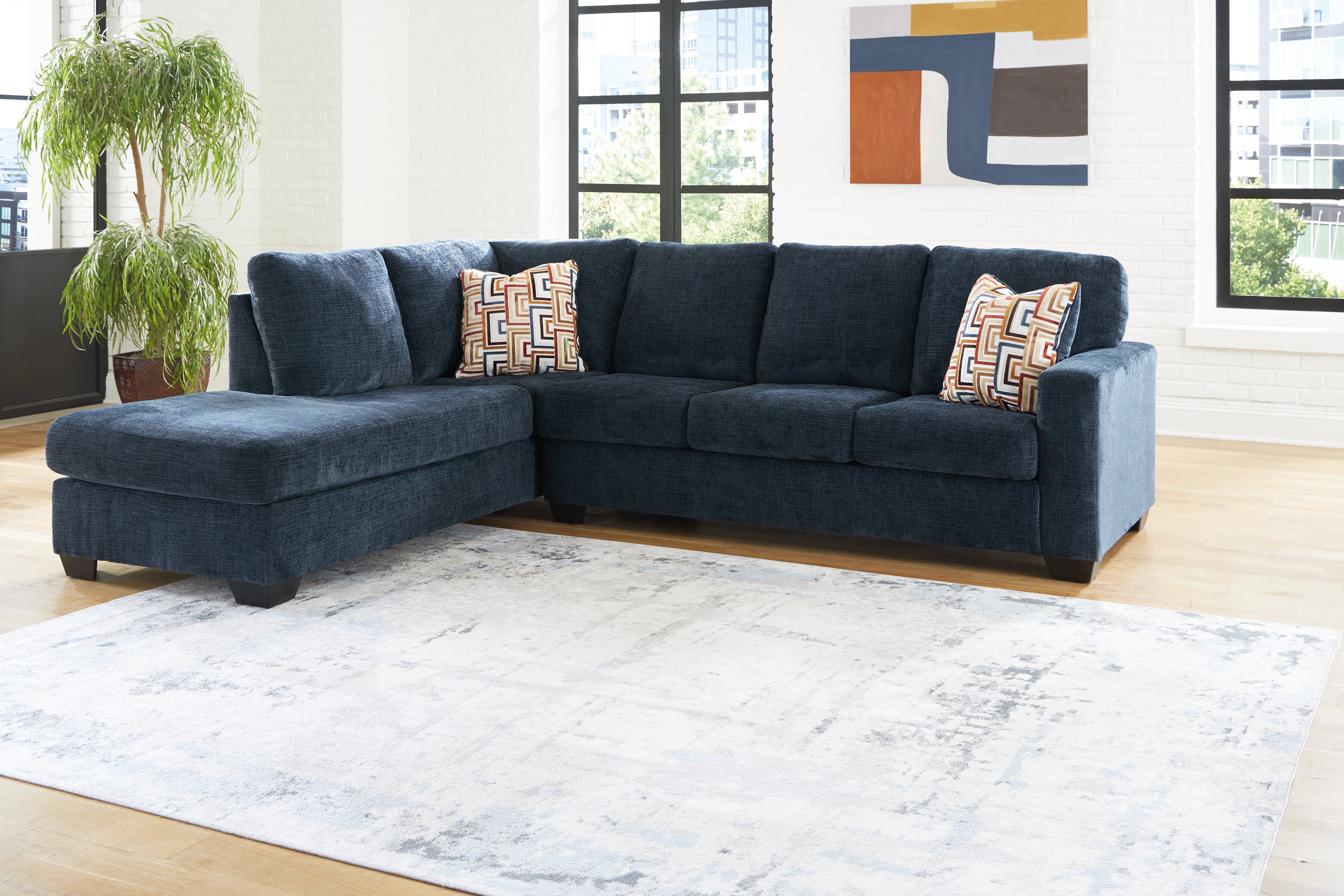 Fine Furniture & Decor - Ashley Furniture - Aviemore Sectional - RAF 2-Piece Sectional with Chaise / Ink - 24303S1