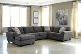 Fine Furniture & Decor - Ashley Furniture - Ambee Sectional - RAF 3-Piece Sectional with Chaise / Slate - 28620S1