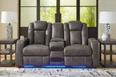 Fine Furniture & Decor - Ashley Furniture - Fyne-Dyme Living Room - PWR REC Loveseat/CON/ADJ HDRST / Shadow - 3660218