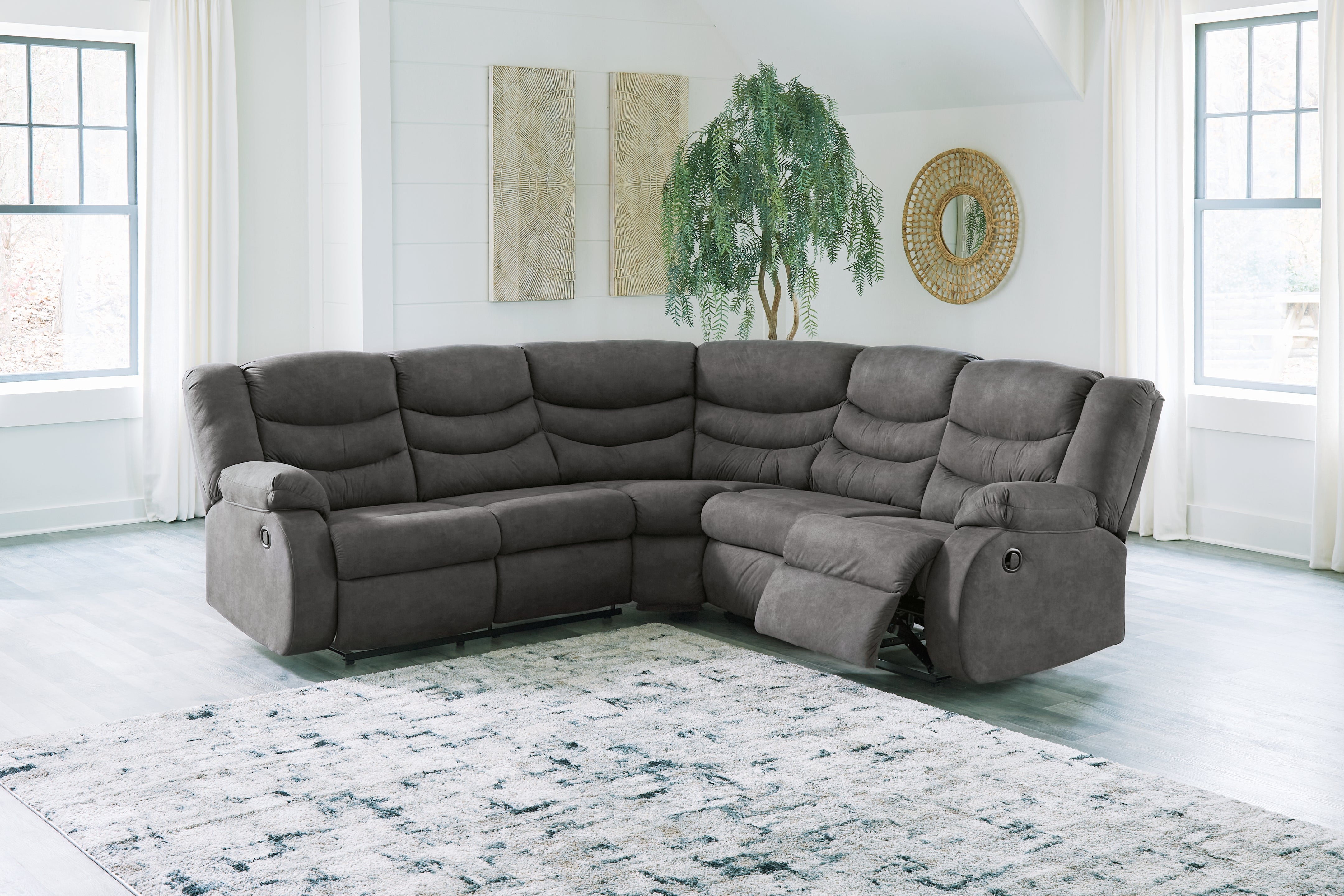 Fine Furniture & Decor - Ashley Furniture - Partymate Sectional - 2-Piece Reclining Sectional / Brindle - 36902S1