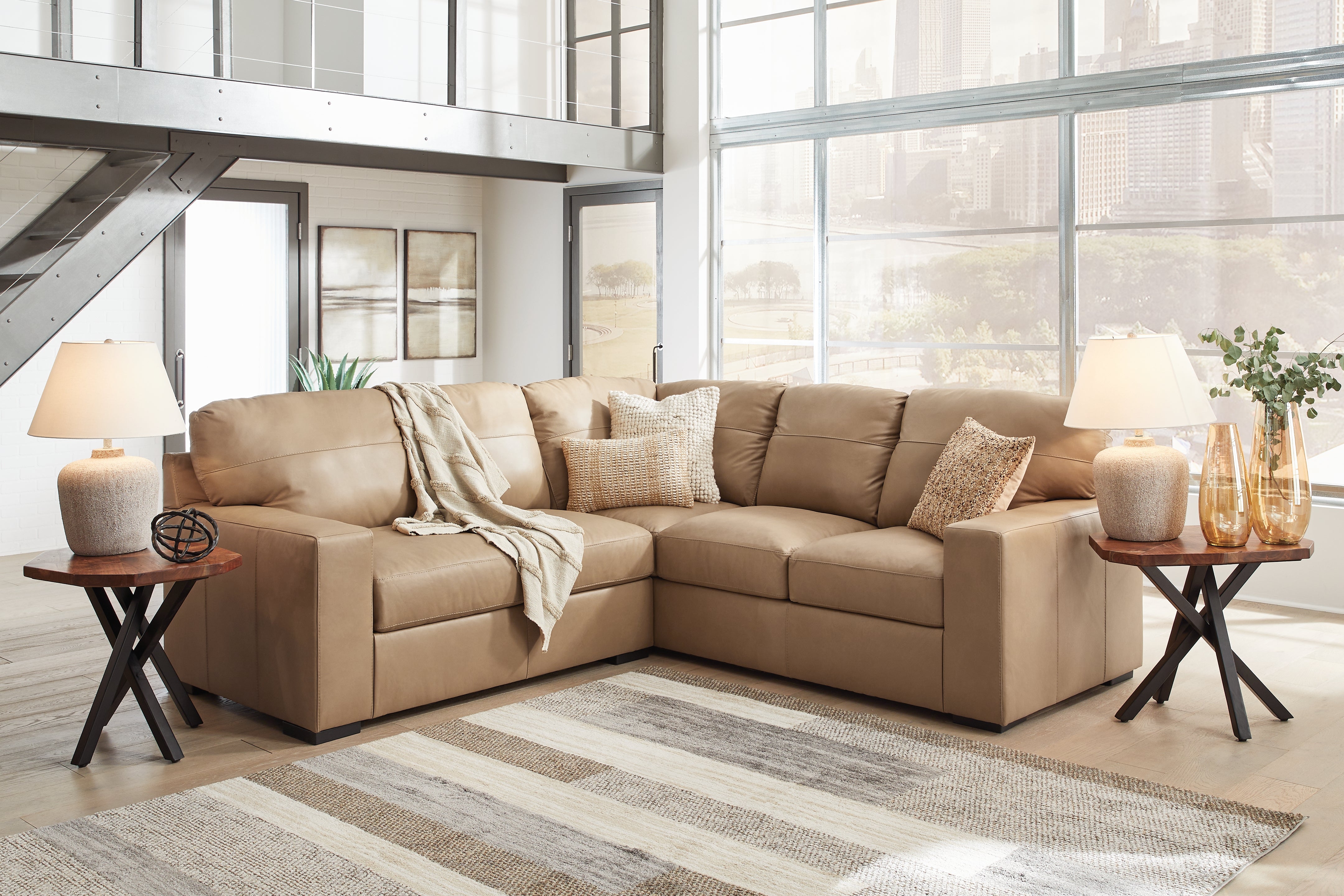 Fine Furniture & Decor - Ashley Furniture - Bandon Sectional - LAF 3-Piece Sectional / Toffee - 38006S3