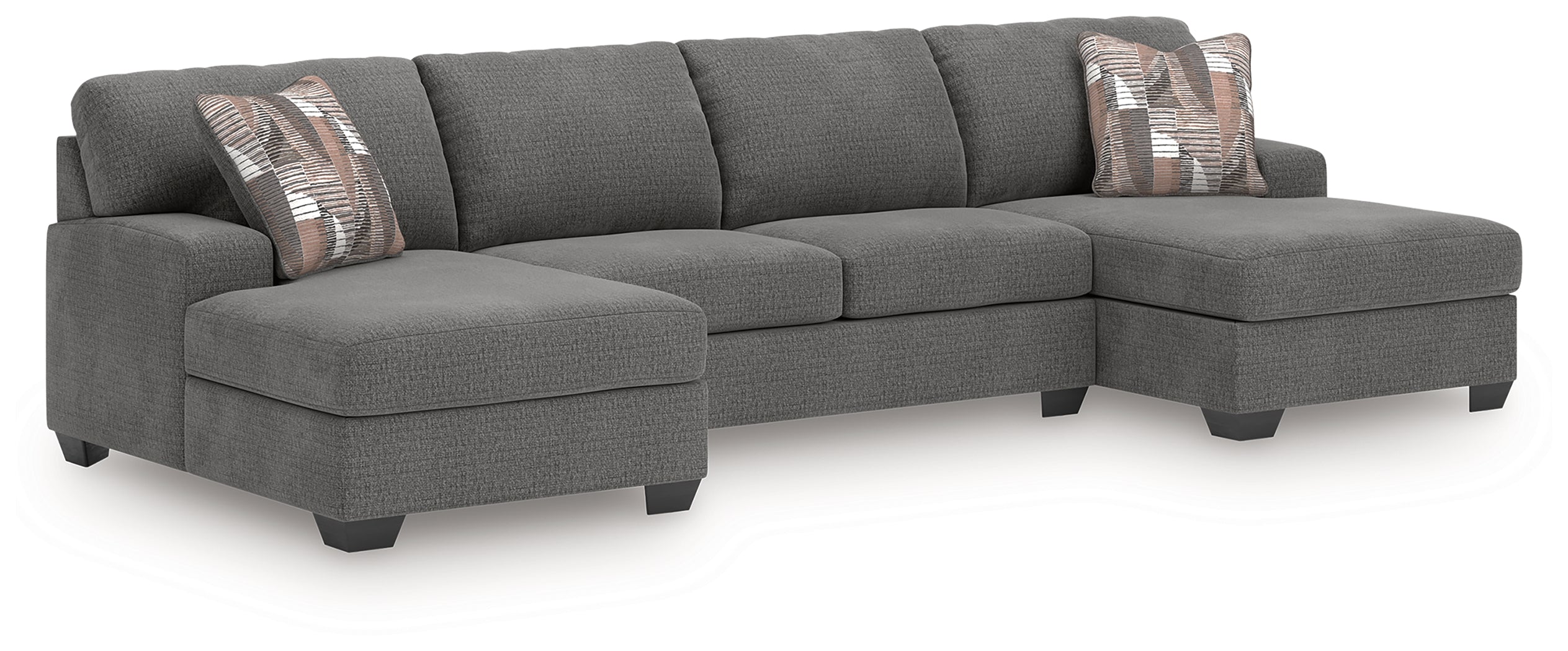 Fine Furniture & Decor - Ashley Furniture - Newellen Sectional - LAF 3-Piece Sectional with Chaise / Greystone - 48405S2