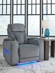 Fine Furniture & Decor - Ashley Furniture - Studio Cave Living Room - PWR REC Loveseat/CON/ADJ HDRST / Steel - PC4980218