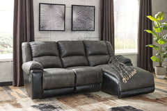 Fine Furniture & Decor - Ashley Furniture - Nantahala Sectional - 3-Piece Reclining Sectional with Chaise / Slate - 50301S9