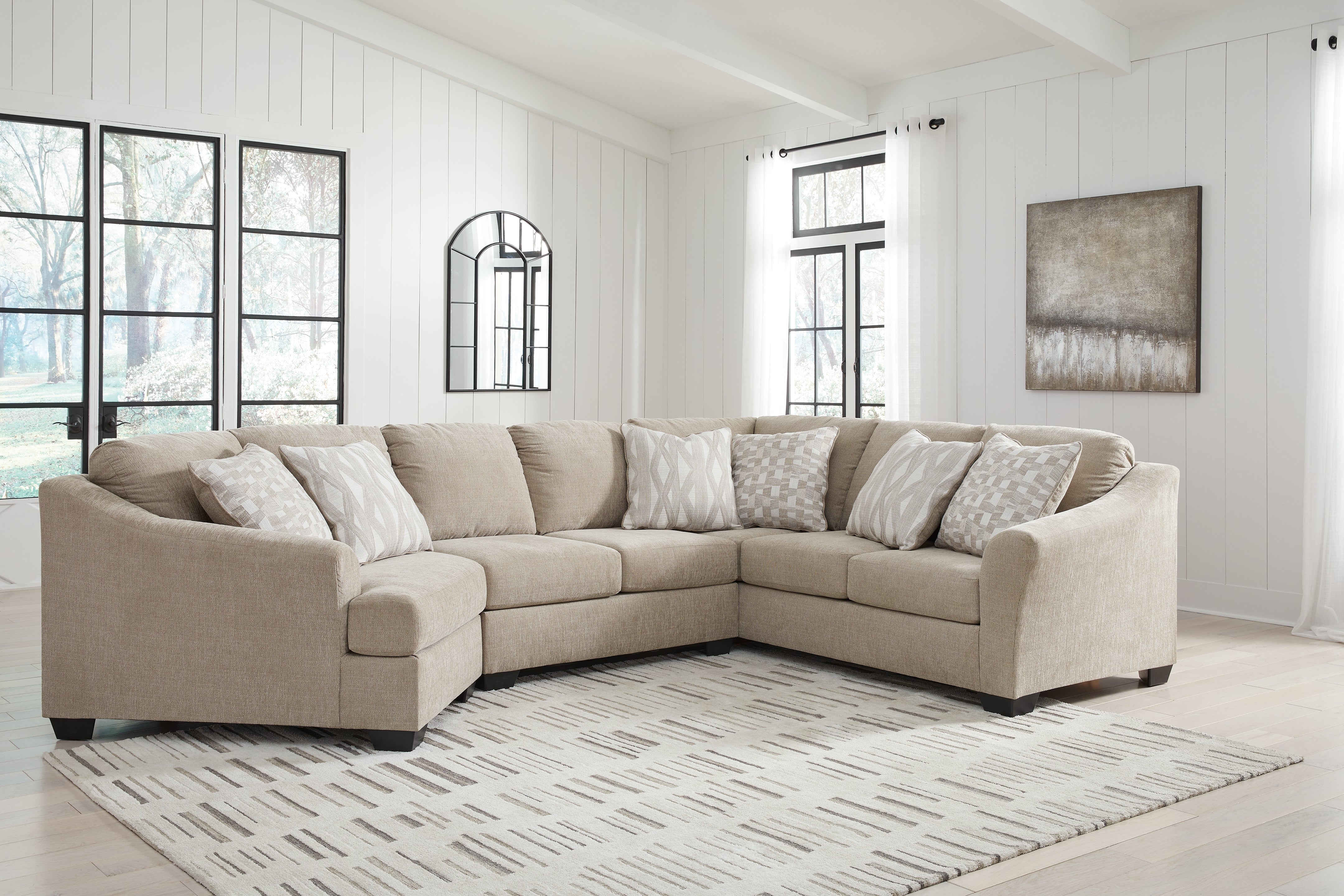 Fine Furniture & Decor - Ashley Furniture - Brogan Bay Sectional - 3-Piece Sectional with Cuddler / Cork - 52705S2