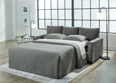 Fine Furniture & Decor - Ashley Furniture - Rannis Living Room - Twin Sofa Sleeper / Pewter - 5360237