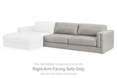 Fine Furniture & Decor - Ashley Furniture - Amiata Sectional - LAF 2-Piece Sectional with Chaise / Glacier - 57404S2