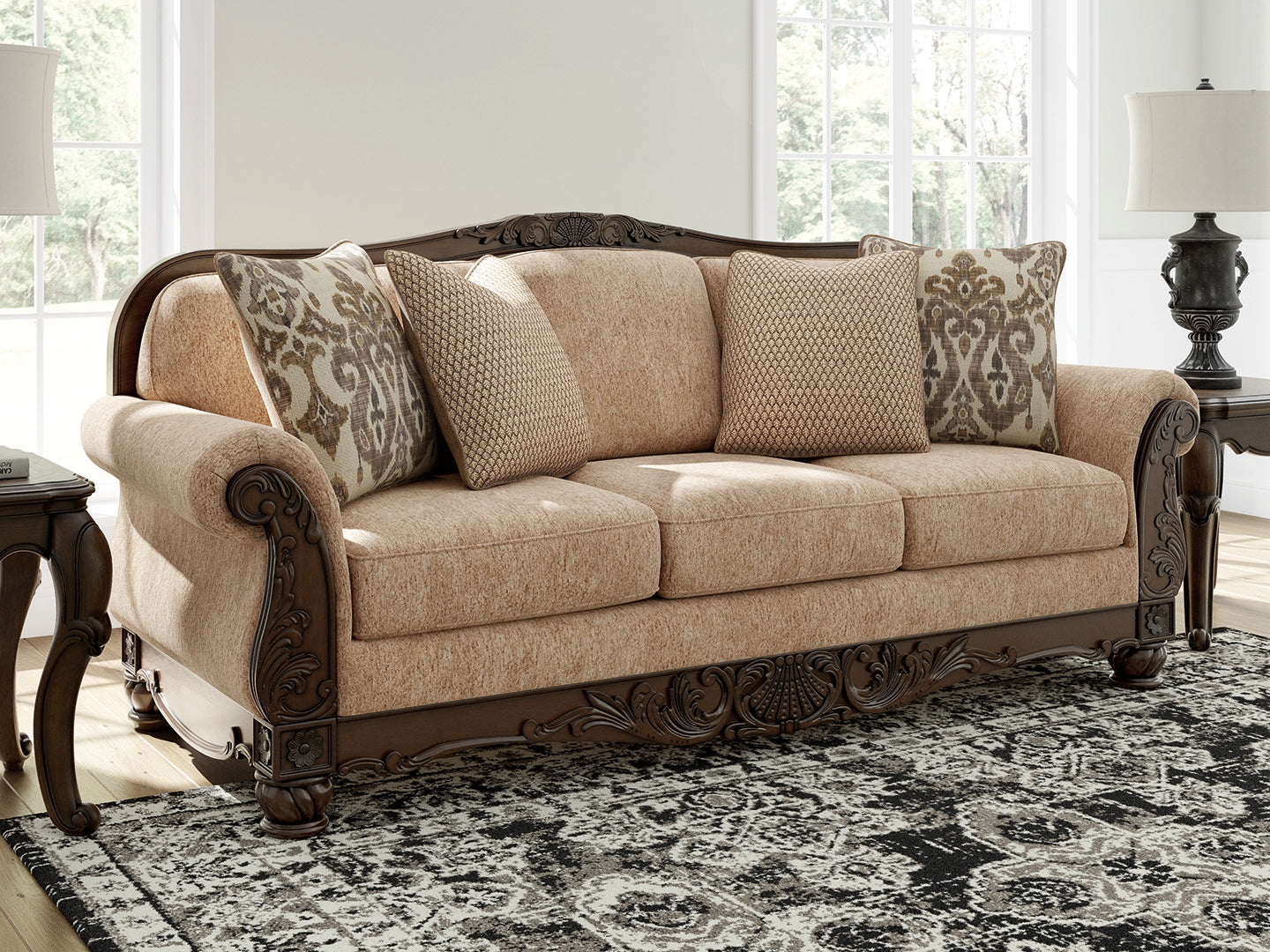 Fine Furniture & Decor - Ashley Furniture - Chelsworth Living Room - RAF Corner Chaise / Golden - PC5790516