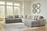 Fine Furniture & Decor - Ashley Furniture - Avaliyah Sectional - RAF 6-Piece Sectional with Chaise / Ash - 58103S12