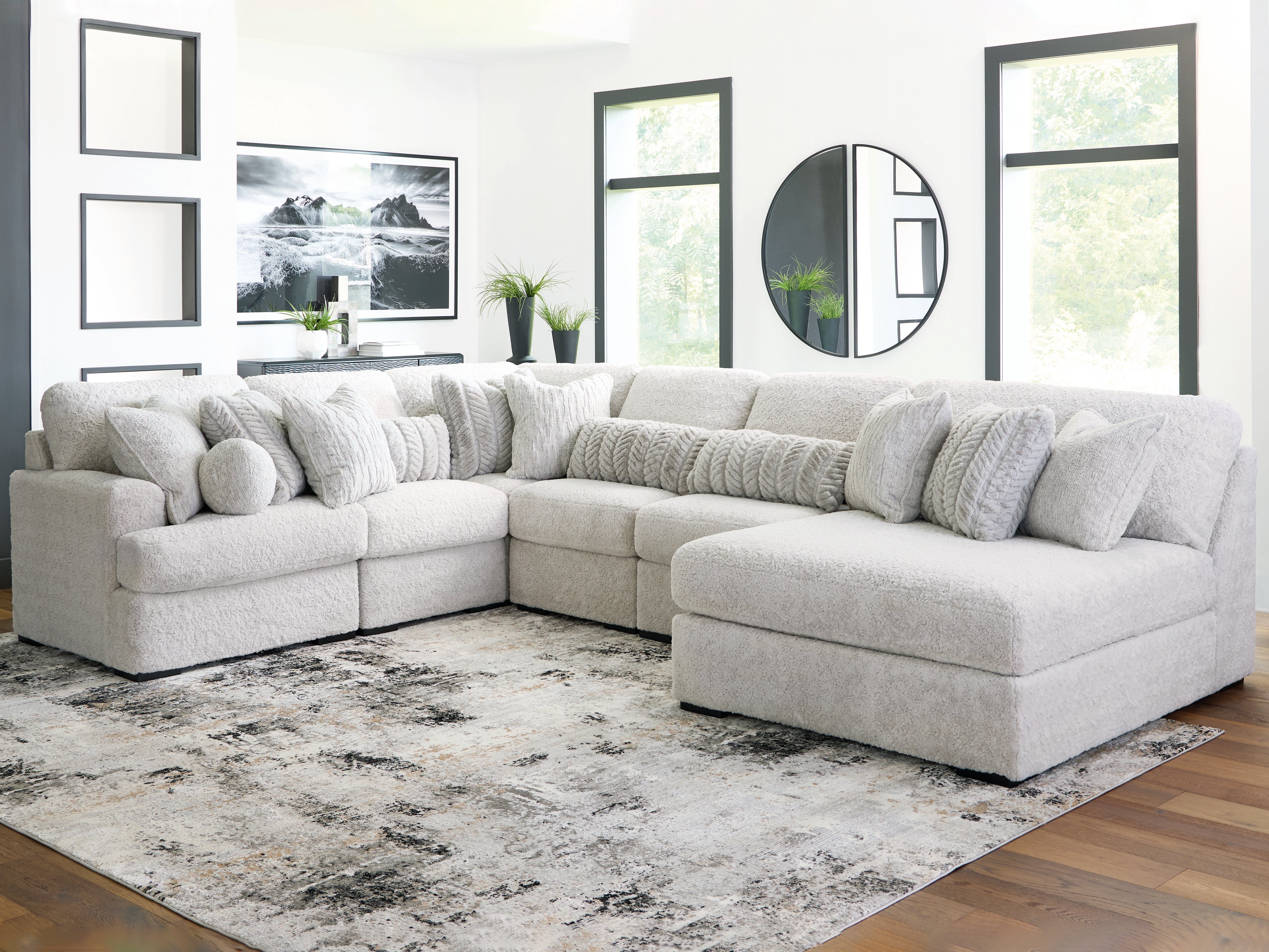 Fine Furniture & Decor - Ashley Furniture - Cuddle Plush Sectional - RAF 2-Piece Sectional / Arctic - PC59106S9