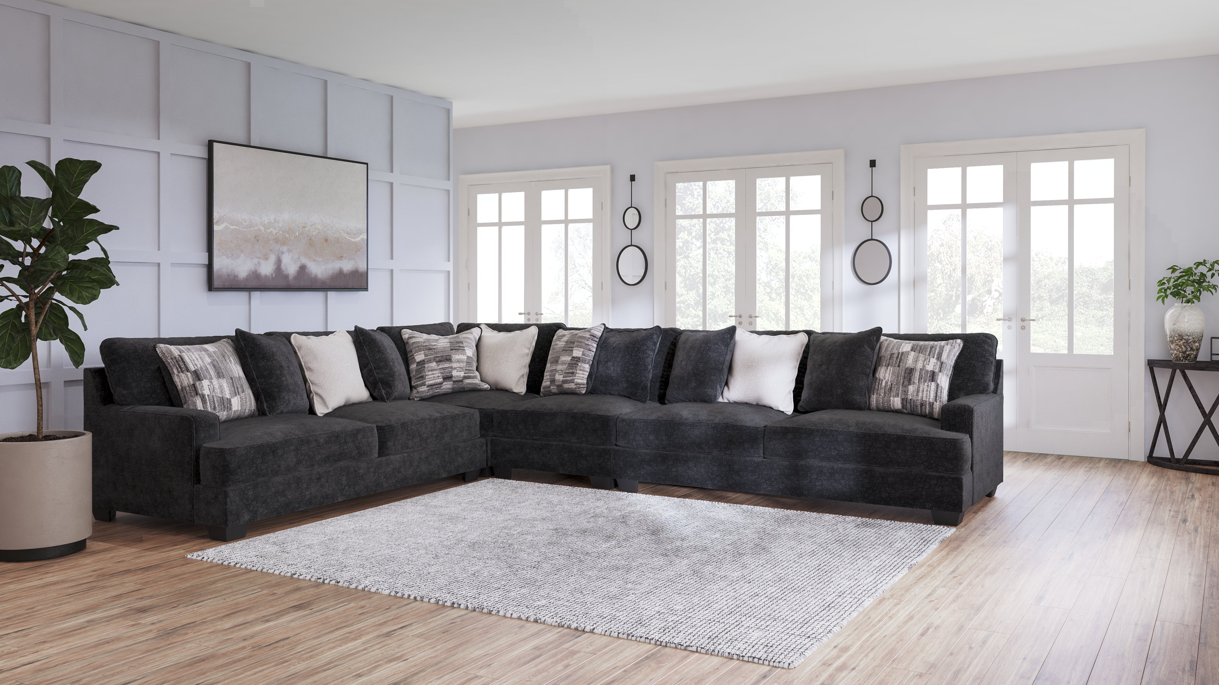 Fine Furniture & Decor - Ashley Furniture - Lavernett Sectional - LAF 3-Piece Sectional / Charcoal - 59603S1