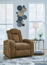 Fine Furniture & Decor - Ashley Furniture - Wolfridge Living Room - PWR Recliner/ADJ Headrest / Brindle - 6070313