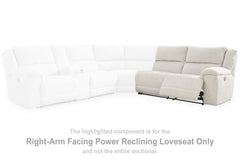 Fine Furniture & Decor - Ashley Furniture - Keensburg Sectional - RAF Reclining Power Loveseat / Linen - 6180775