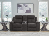 Fine Furniture & Decor - Ashley Furniture - Brysonview Living Room - DBL Rec Loveseat w/Console / Charcoal - 6360594