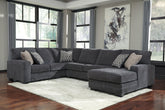Fine Furniture & Decor - Ashley Furniture - Tracling Sectional - LAF 3-Piece Sectional with Chaise / Slate - 72600S2