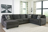 Fine Furniture & Decor - Ashley Furniture - Ballinasloe Sectional - LAF 3-Piece Sectional with Chaise / Smoke - 80703S2