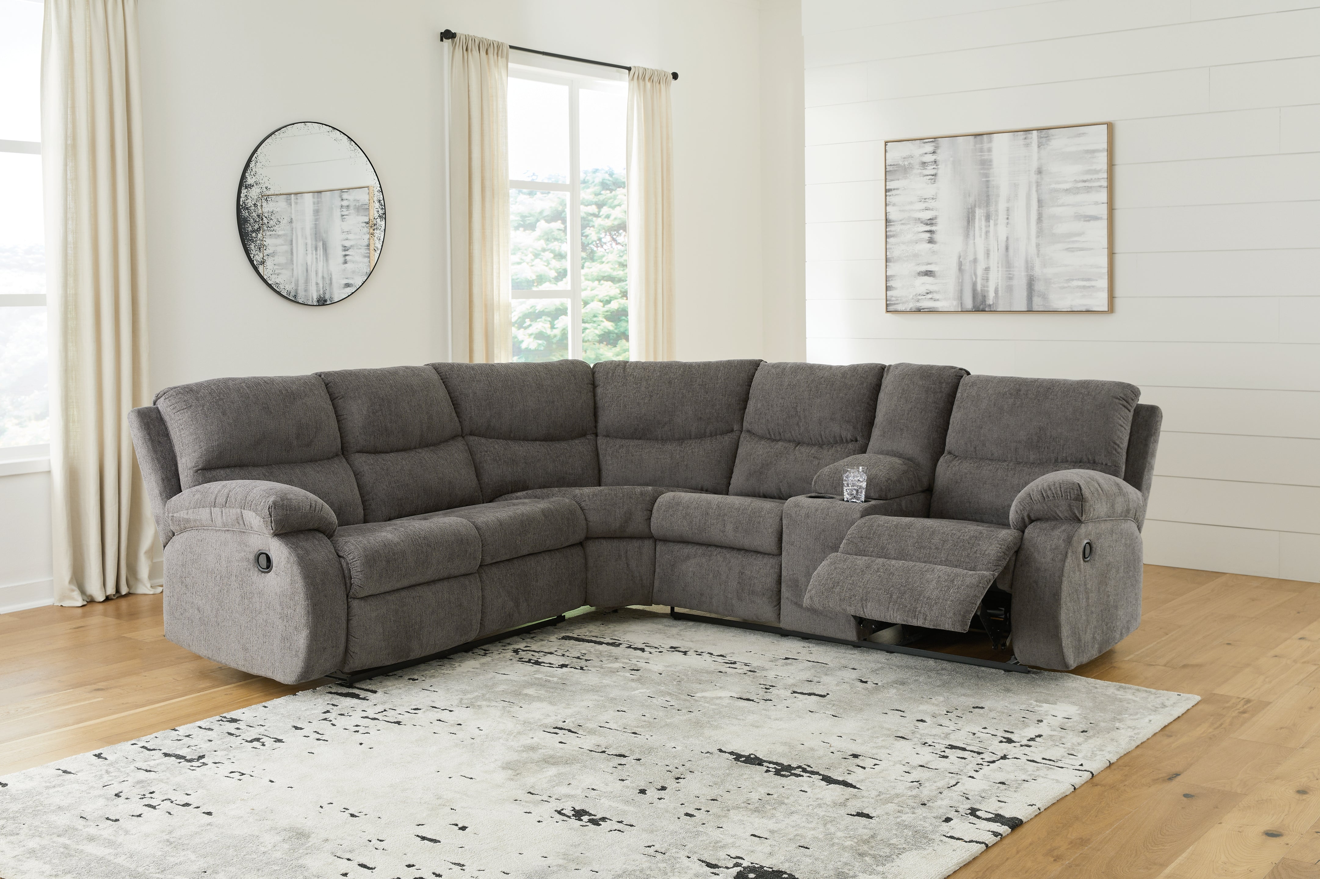 Fine Furniture & Decor - Ashley Furniture - Museum Sectional - 2-Piece Reclining Sectional / Pewter - 81807S1