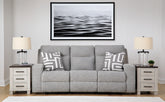 Fine Furniture & Decor - Ashley Furniture - Biscoe Living Room - PWR REC Loveseat/CON/ADJ HDRST / Pewter - 9050318