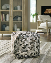 Fine Furniture & Decor - Ashley Furniture - Albermarle Pouf - Pouf / Gray/Brown - A1000983