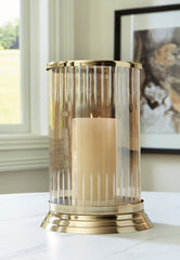 Fine Furniture & Decor - Ashley Furniture - Aavinson Candle Holder - Candle Holder / Amber/Gold Finish - A2000687
