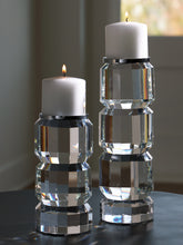 Fine Furniture & Decor - Ashley Furniture - Brentley Candle Holder - Candle Holder Set (Set of 2) / Clear/Silver Finish - A2000770