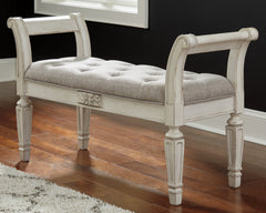 Fine Furniture & Decor - Ashley Furniture - Realyn Accent Bench - Accent Bench / Antique White / 46"W x 16"D x 26"H - A3000157