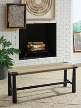 Fine Furniture & Decor - Ashley Furniture - Acerman Accent Bench - Accent Bench / Black/Natural / 48"W x 16"D x 18"H - A3000684