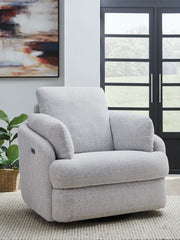 Fine Furniture & Decor - Ashley Furniture - Alainmont Next-Gen Nuvella Swivel Power Recliner - Swivel Power Recliner / Stone - A3000739