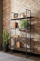Fine Furniture & Decor - Ashley Furniture - Gilesgrove Bookcase - Bookcase / Black/Gray - A4000017