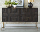 Fine Furniture & Decor - Ashley Furniture - Elinmore Accent Cabinet - Accent Cabinet / Brown/Gold Finish - A4000316