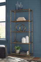 Fine Furniture & Decor - Ashley Furniture - Ryandale Bookcase - Bookcase / Antique Brass Finish - A4000441