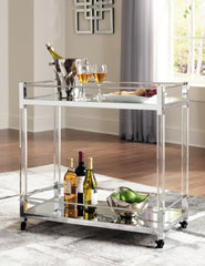 Fine Furniture & Decor - Ashley Furniture - Chaseton Bar Cart - Bar Cart / Clear/Silver Finish - A4000501