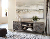 Fine Furniture & Decor - Ashley Furniture - Treybrook Accent Cabinet - Accent Cabinet / Distressed Gray - A4000512