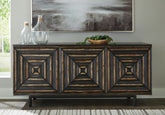 Fine Furniture & Decor - Ashley Furniture - Fair Ridge Accent Cabinet - Accent Cabinet / Distressed Black - A4000573