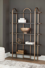 Fine Furniture & Decor - Ashley Furniture - Brentmour Bookcase - Bookcase / Brown/Gold Finish - A4000589