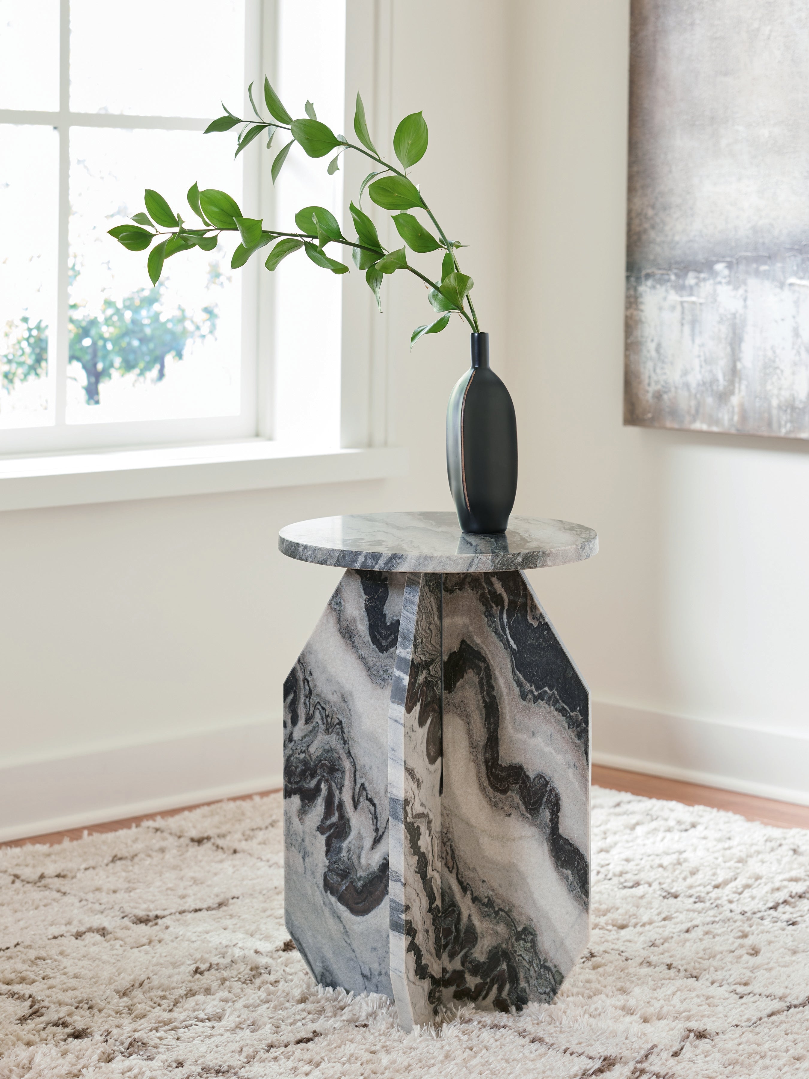 Fine Furniture & Decor - Ashley Furniture - Wrenlane Accent Table - Accent Table / Black/White/Taupe - A4000646