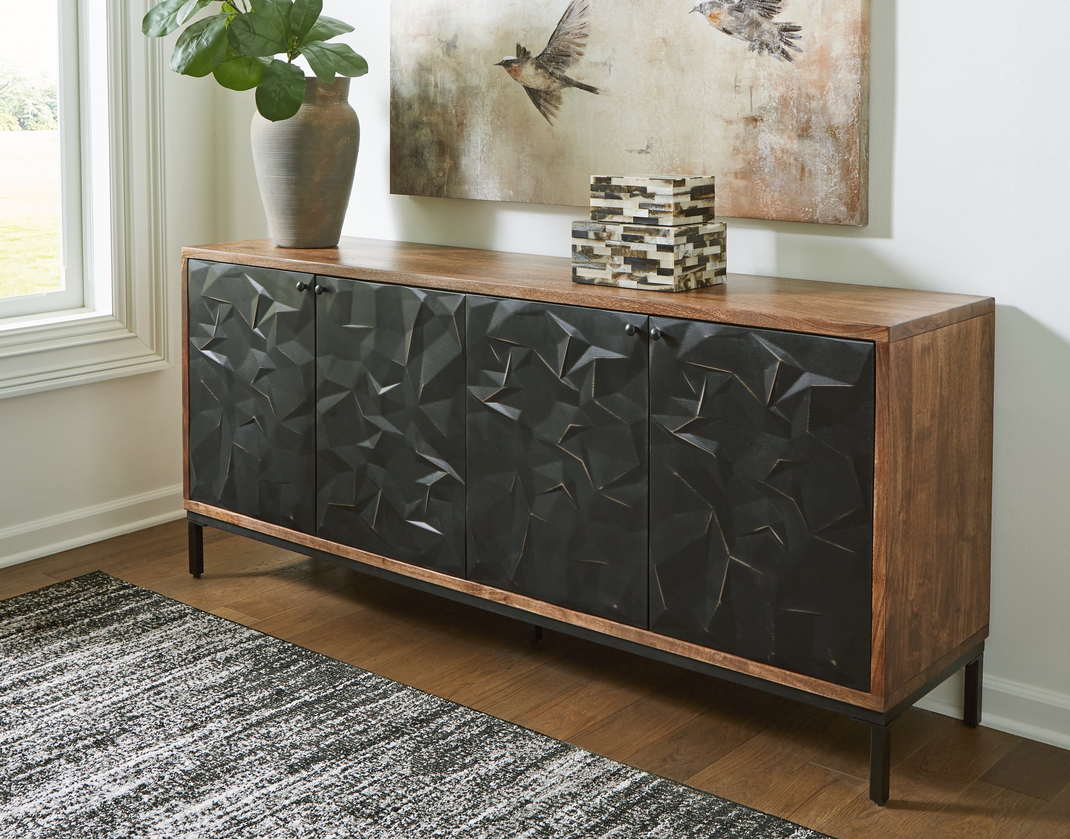 Fine Furniture & Decor - Ashley Furniture - Dorannby Accent Cabinet - Accent Cabinet / Black/Brown - A4000649