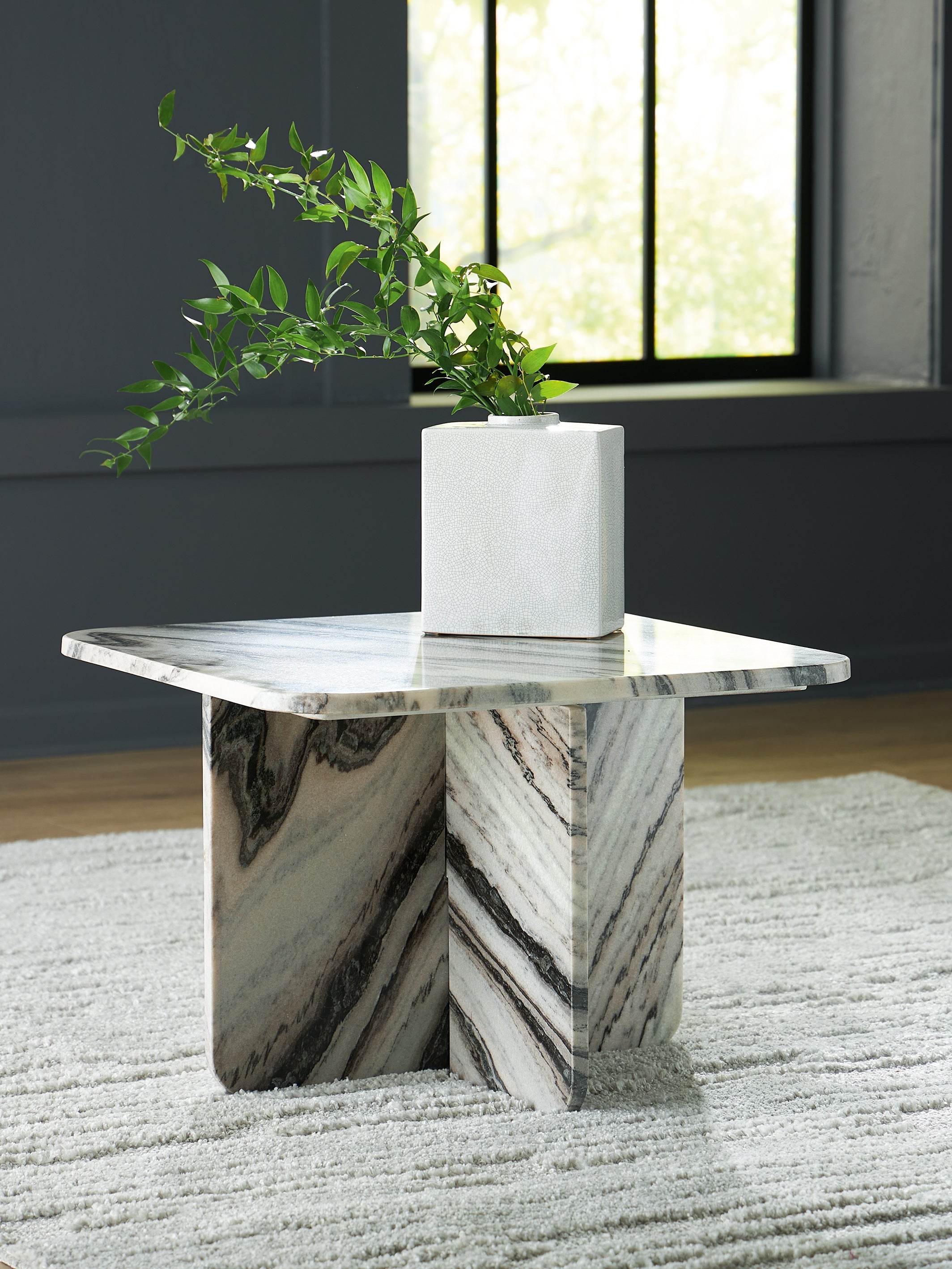 Fine Furniture & Decor - Ashley Furniture - Baretton Accent Coffee Table - Accent Cocktail Table / Black/White/Taupe - A4000670