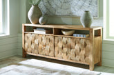 Fine Furniture & Decor - Ashley Furniture - Hudwick Accent Cabinet - Accent Cabinet / Natural Brown - A4000672