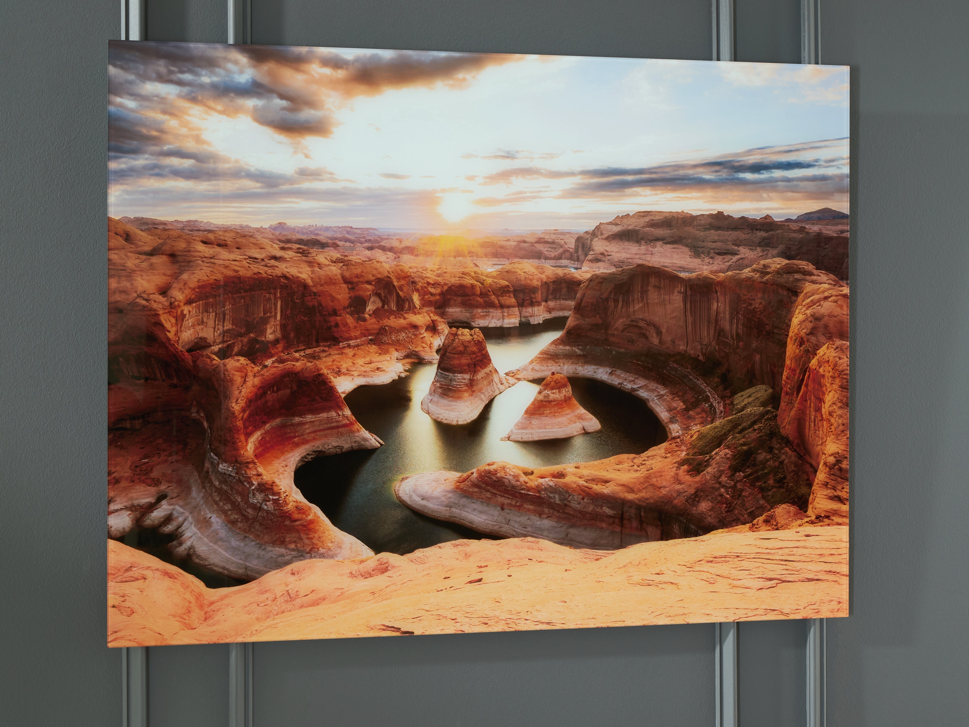 Fine Furniture & Decor - Ashley Furniture - Deemsdon Wall Decor - Wall Art / Blue/Amber - A8000436