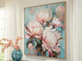 Fine Furniture & Decor - Ashley Furniture - Parryville Wall Decor - Wall Art / Aqua/Pink - A8000440