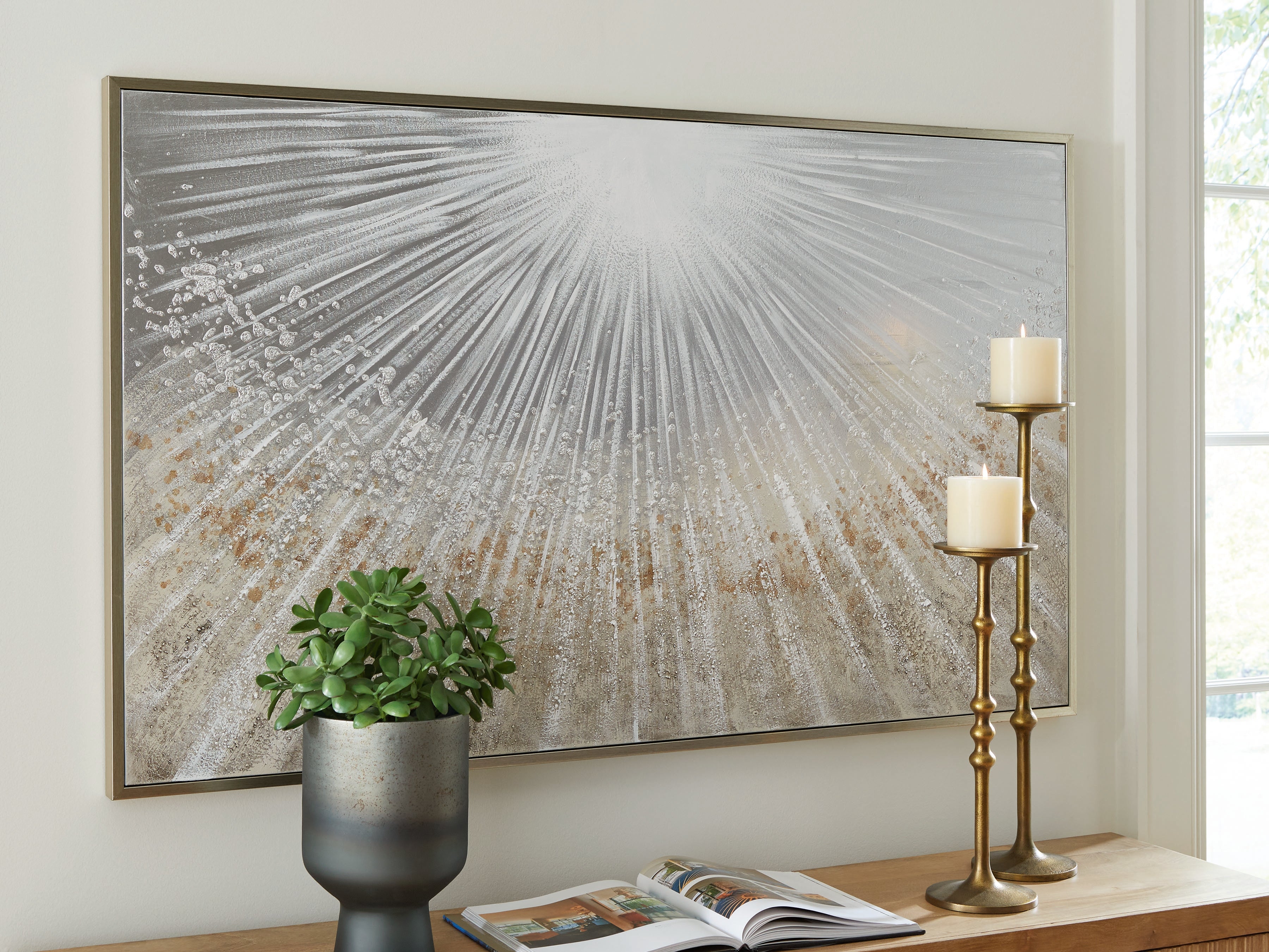 Fine Furniture & Decor - Ashley Furniture - Waldard Wall Decor - Wall Art / Gray/Taupe/White - A8000501