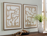 Fine Furniture & Decor - Ashley Furniture - Waldett Wall Decor - Wall Art Set (Set of 2) / Beige/White - A8000503
