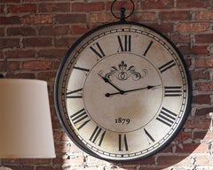 Fine Furniture & Decor - Ashley Furniture - Augustina Wall Decor - Wall Clock / Antique Black - A8010110